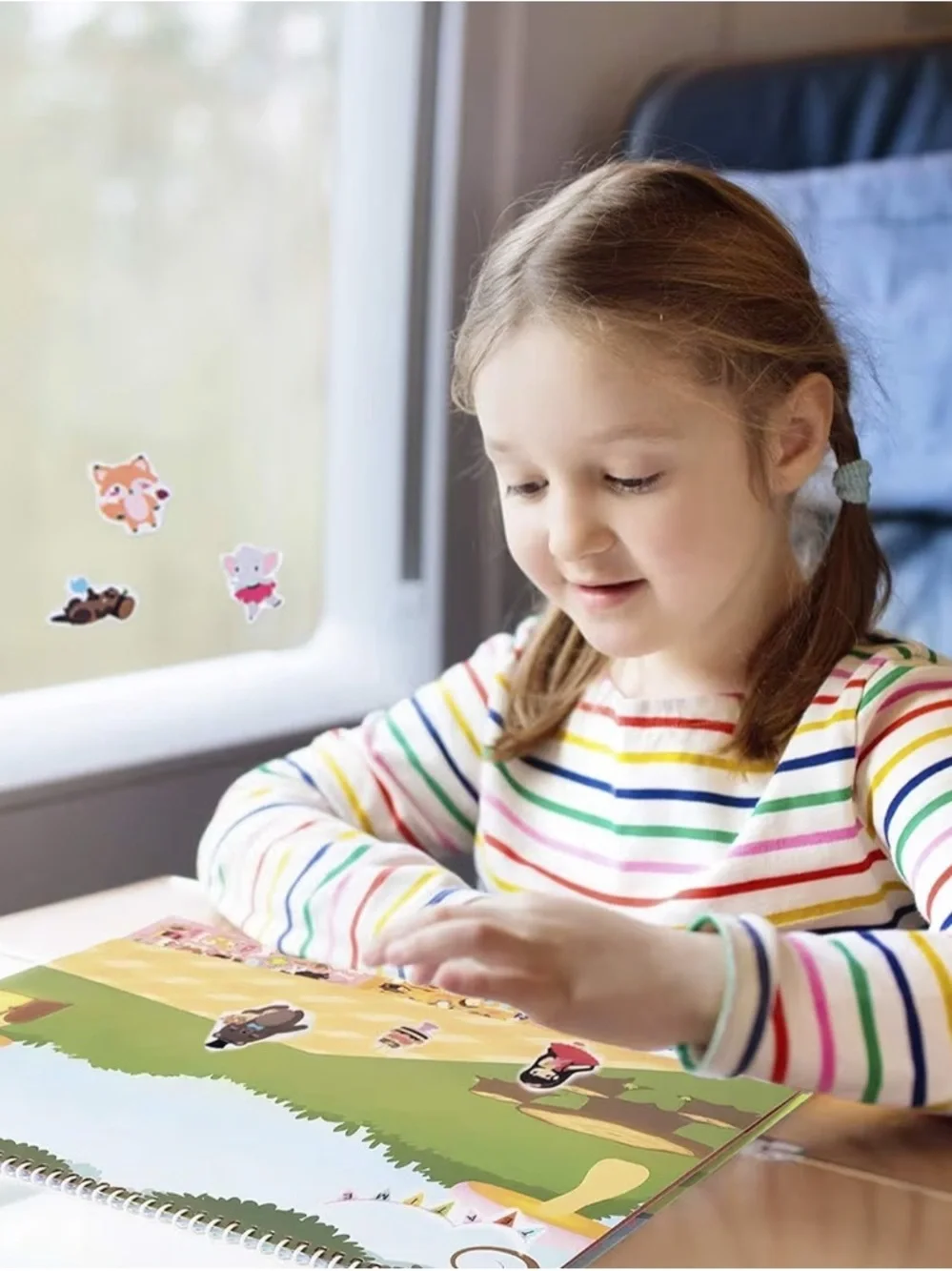 3-Scene Reusable Sticker Book No Glue No Mess - For Toddler Children Boy Girls